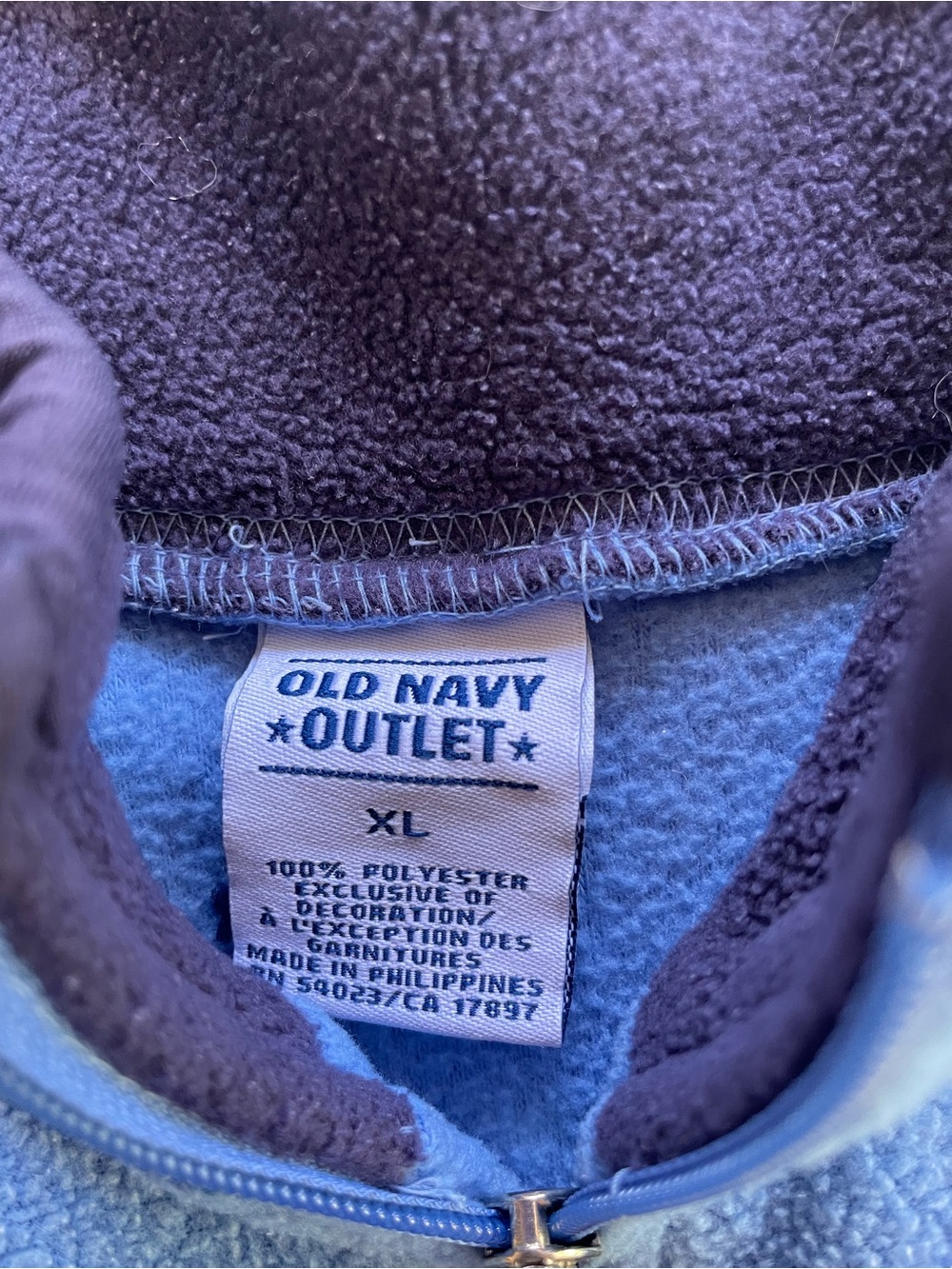 Old Navy Men's Sky Blue Half-Zip Fleece Pullover Size XL - Picture 4 of 4